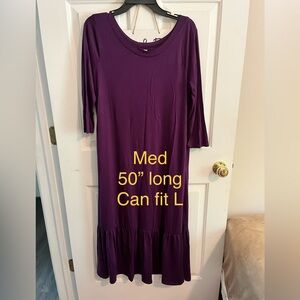 Zenana Outfitters Purple Long Sleeve Dress